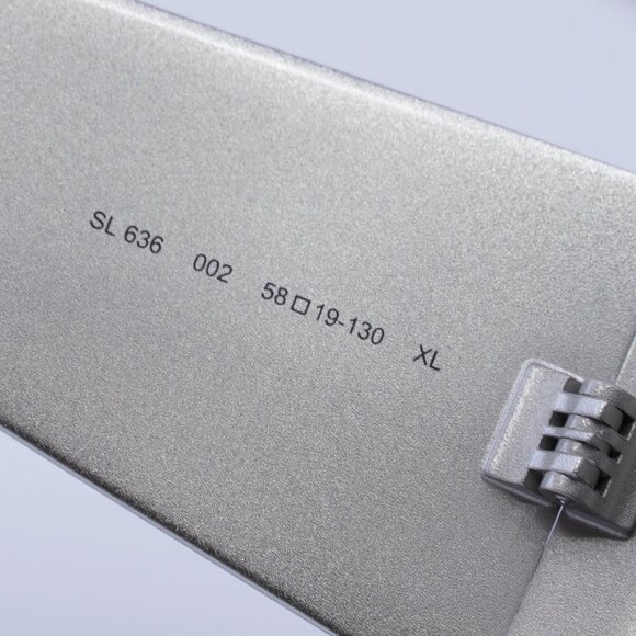 Saint Laurent SL636 002 Sunglasses Silver Square Frame, Grey Silver Lenses - Picture 8 of 10